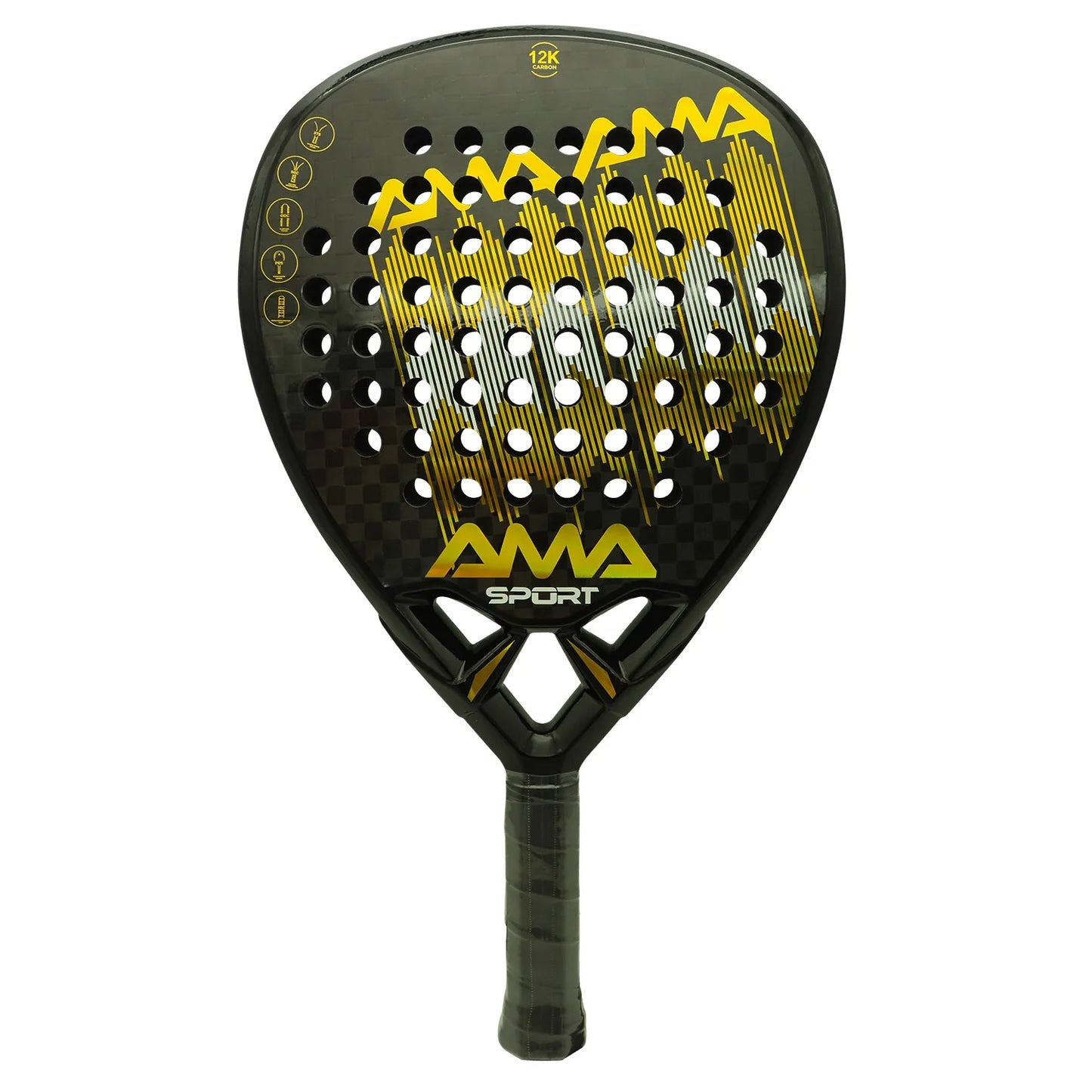 AMASPORT Professional 12K Carbon Fiber Padel Racket