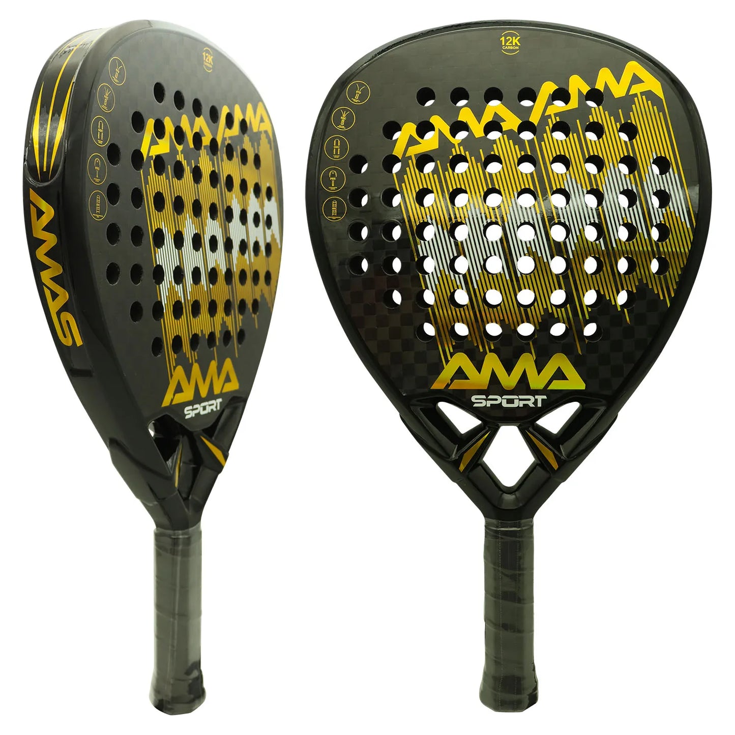AMASPORT Professional 12K Carbon Fiber Padel Racket