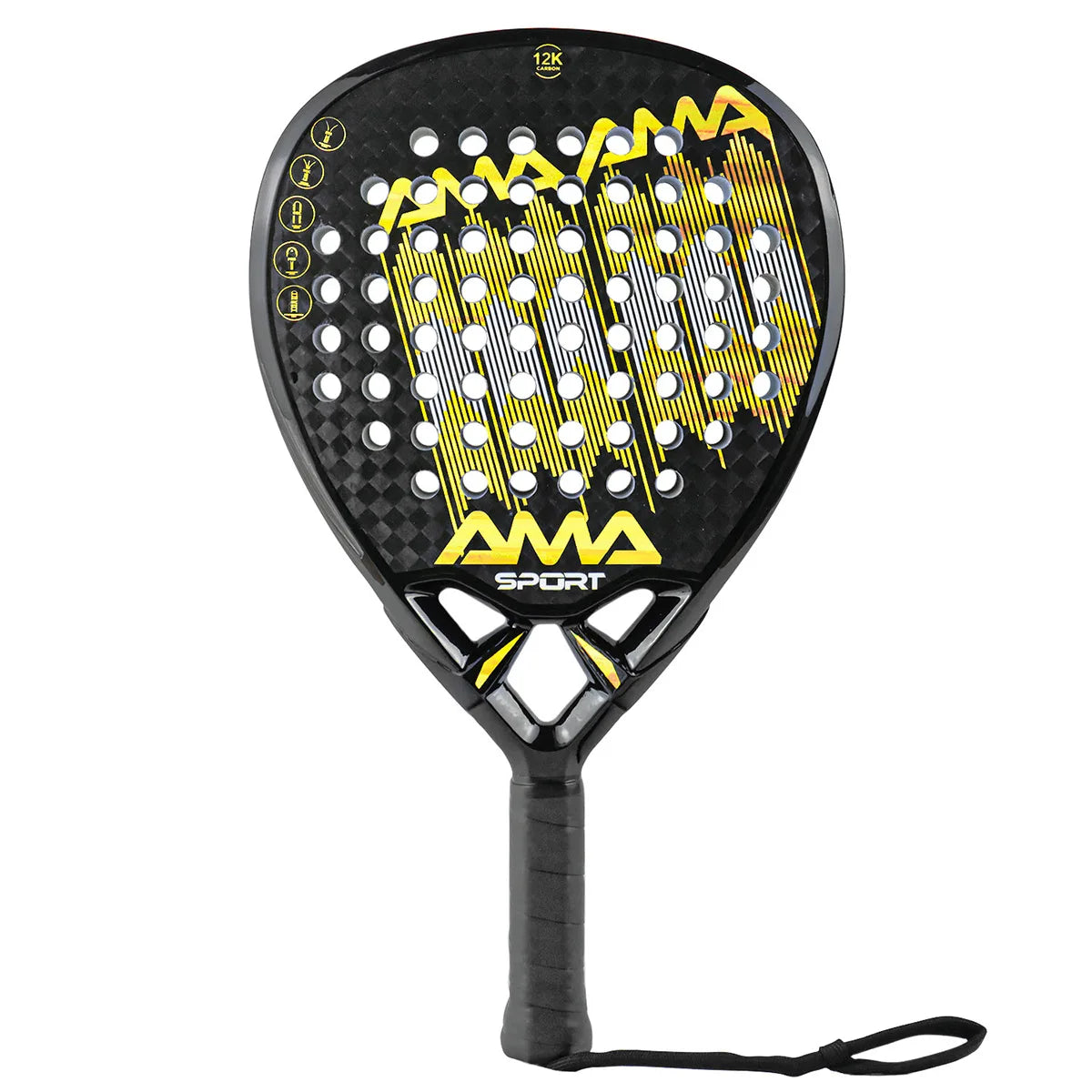 AMASPORT Professional 12K Carbon Fiber Padel Racket