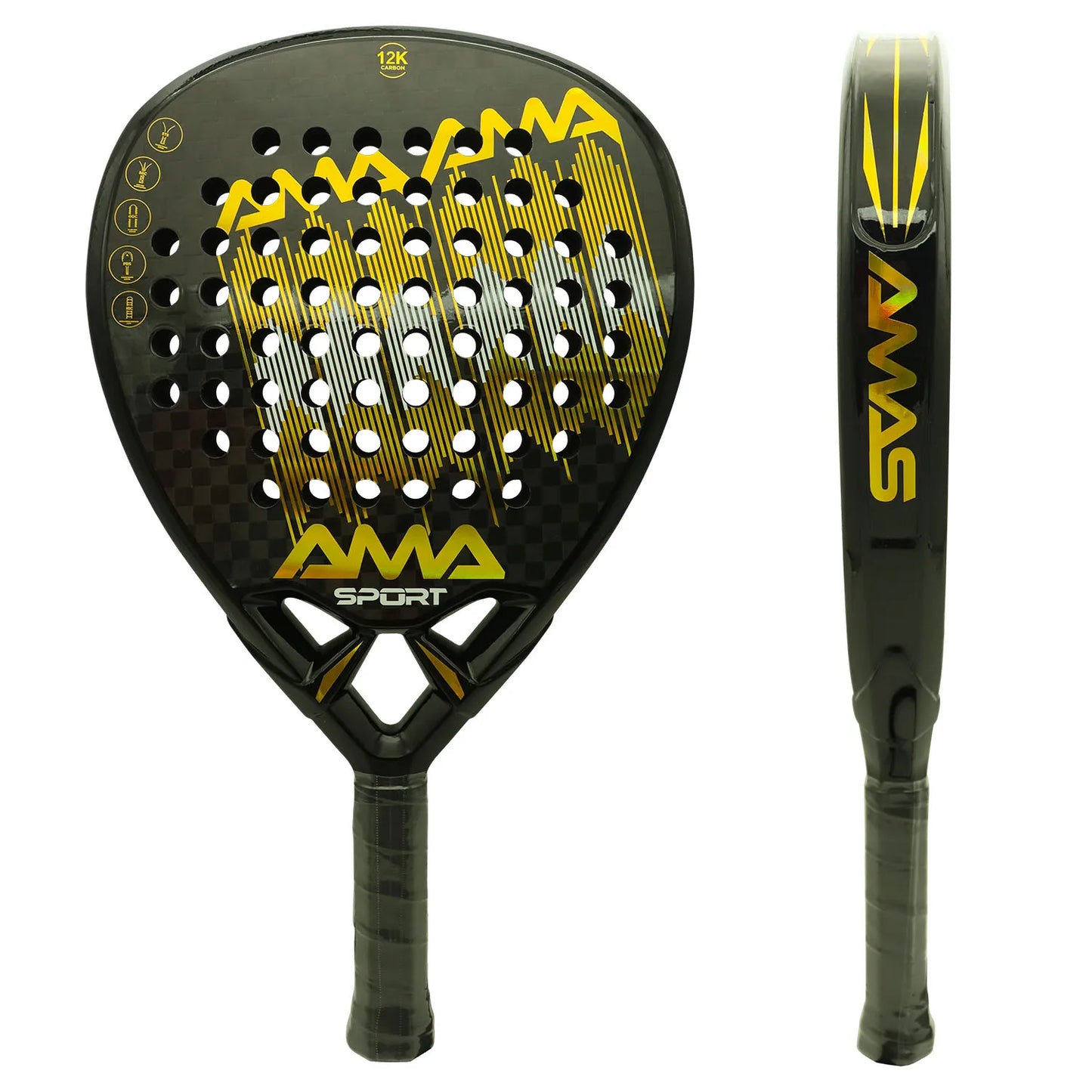 AMASPORT Professional 12K Carbon Fiber Padel Racket