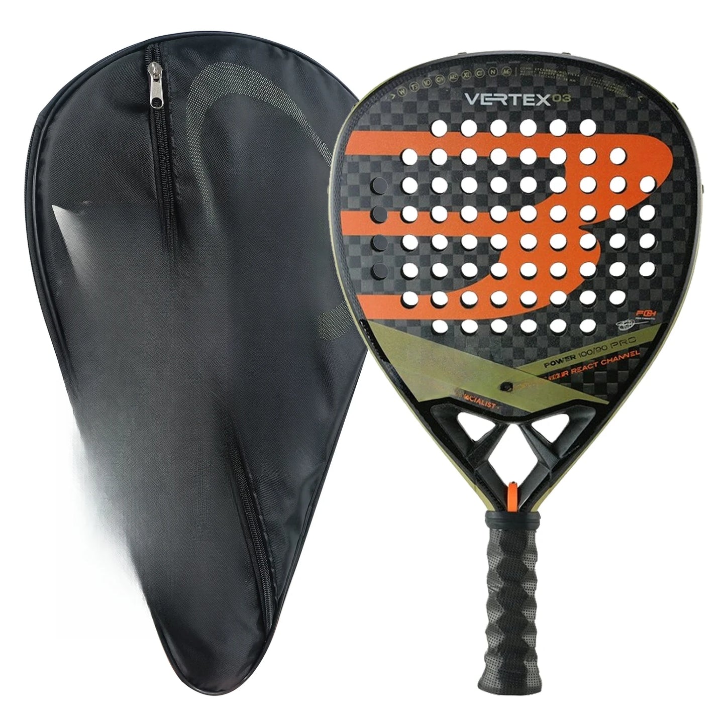 Padel Racket Carbon Fiber EVA Memory Flex Foam Core Lightweight Racket
