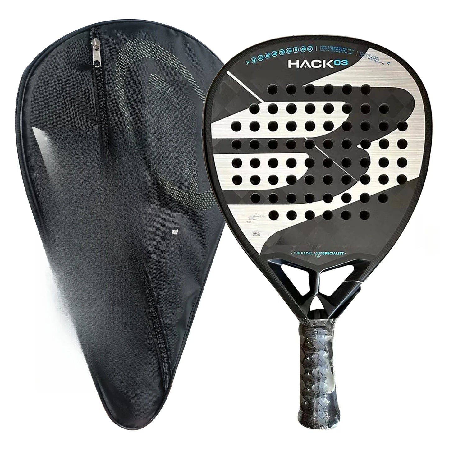 Padel Racket Carbon Fiber EVA Memory Flex Foam Core Lightweight Racket