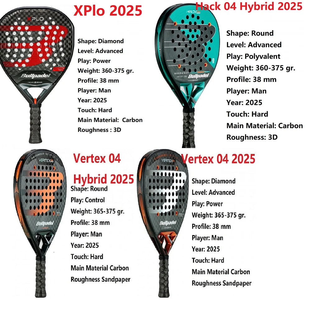 Padel Racket Carbon Fiber EVA Memory Flex Foam Core Lightweight Racket