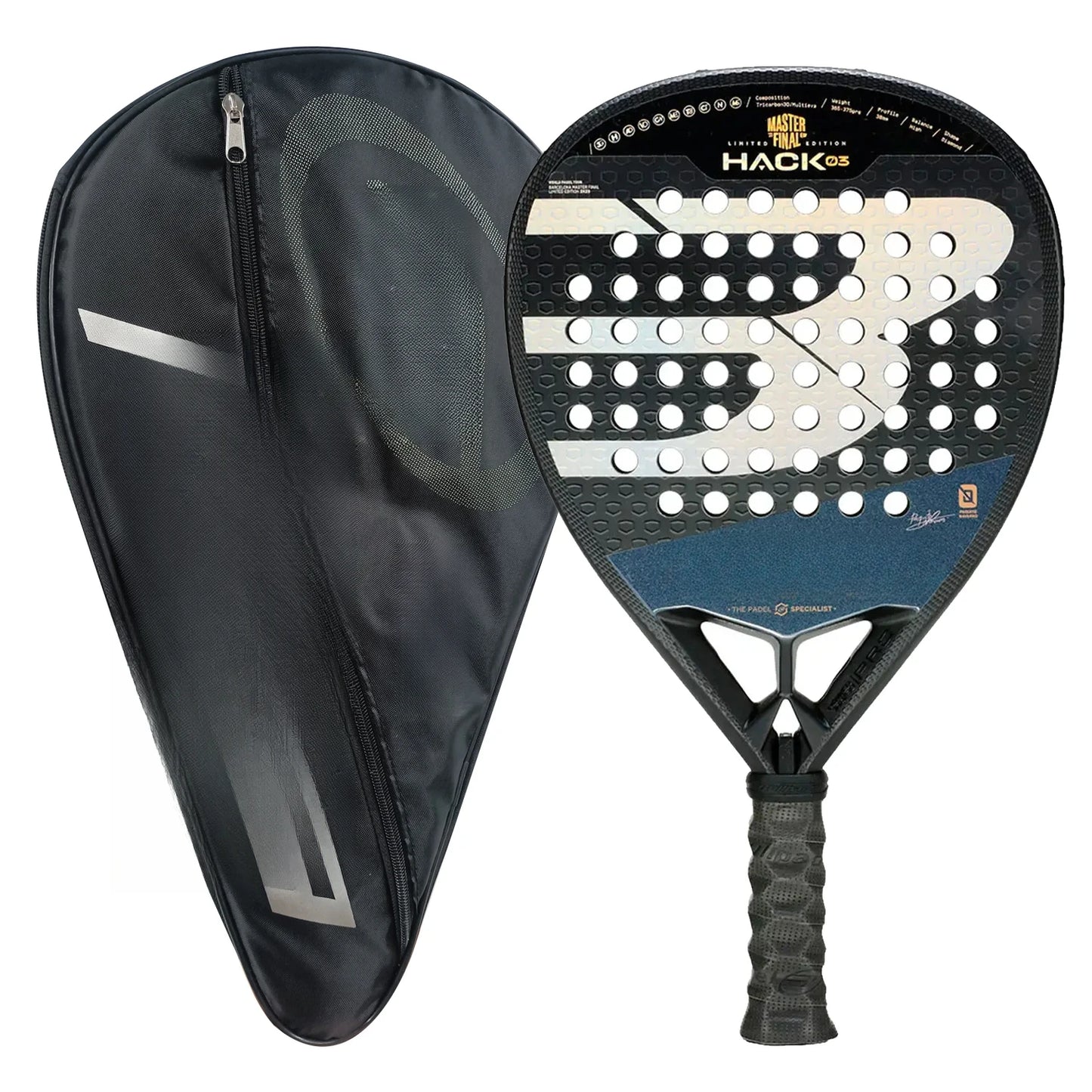 Padel Racket Carbon Fiber EVA Memory Flex Foam Core Lightweight Racket
